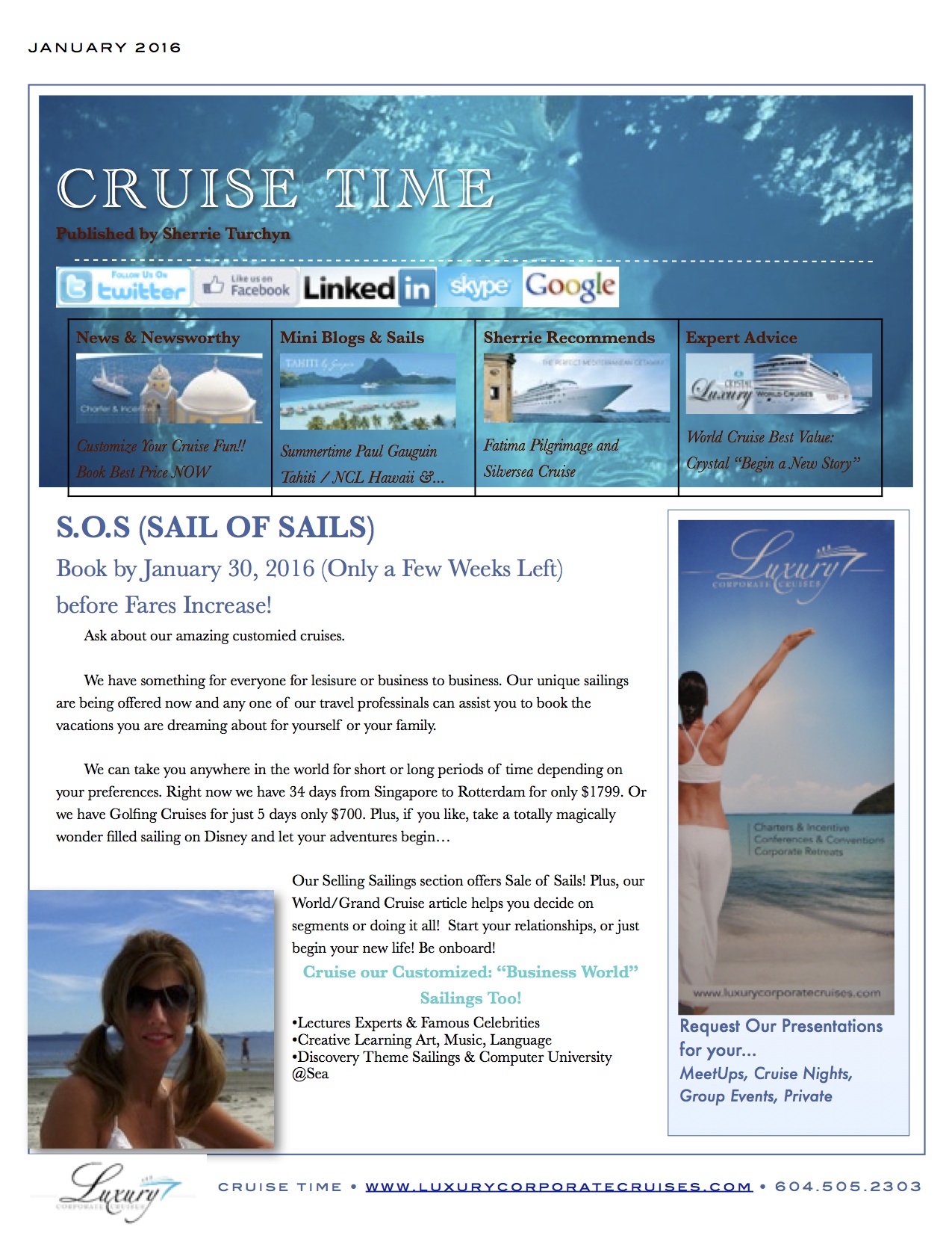 Luxury Corporate Cruises Newletter Jan2016